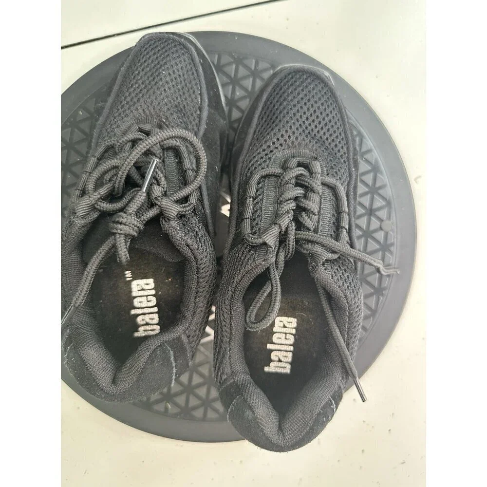 Balera B190 Black Split Sole Mesh Suede Lace Up Girls  Size 3 A M Dance Shoes